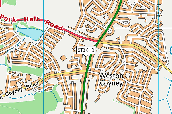 ST3 6HD map - OS VectorMap District (Ordnance Survey)