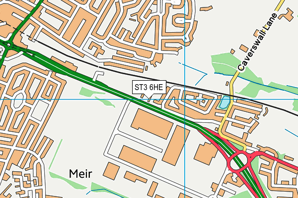 ST3 6HE map - OS VectorMap District (Ordnance Survey)