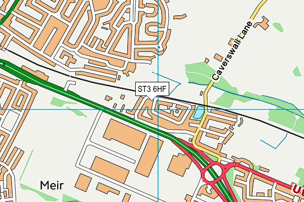 ST3 6HF map - OS VectorMap District (Ordnance Survey)