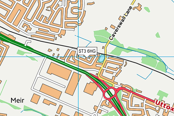 ST3 6HG map - OS VectorMap District (Ordnance Survey)