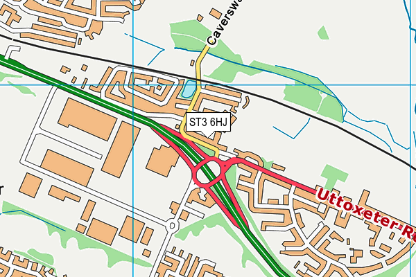 ST3 6HJ map - OS VectorMap District (Ordnance Survey)