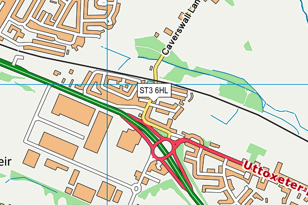 ST3 6HL map - OS VectorMap District (Ordnance Survey)