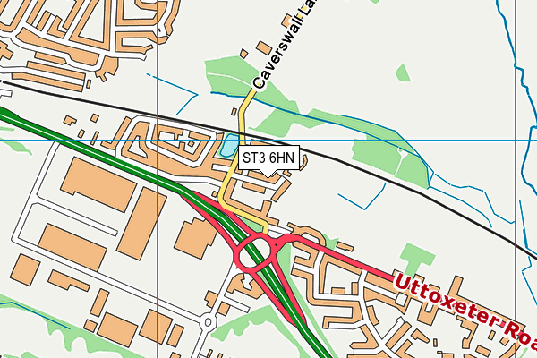 ST3 6HN map - OS VectorMap District (Ordnance Survey)