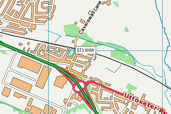 ST3 6HW map - OS VectorMap District (Ordnance Survey)