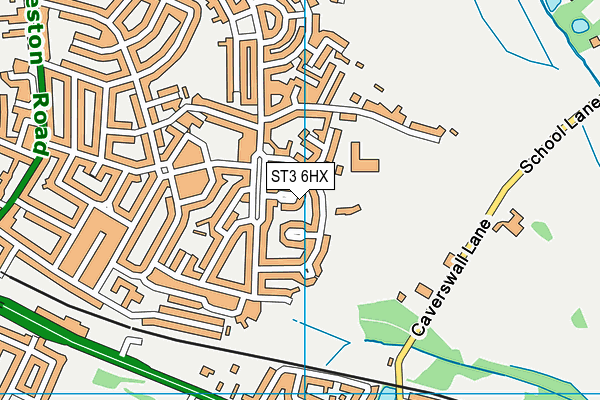 ST3 6HX map - OS VectorMap District (Ordnance Survey)