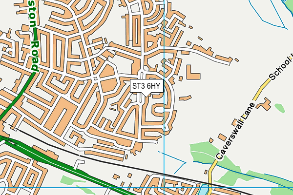 ST3 6HY map - OS VectorMap District (Ordnance Survey)