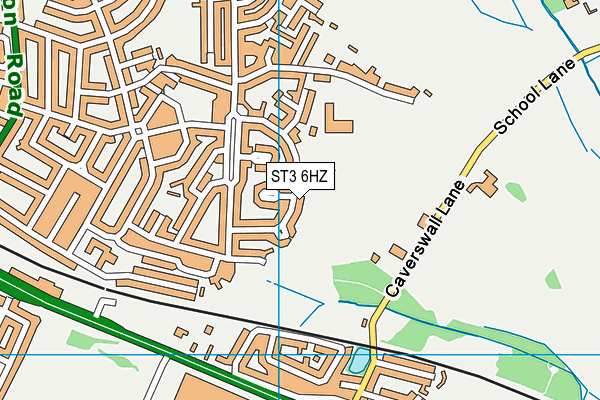 ST3 6HZ map - OS VectorMap District (Ordnance Survey)