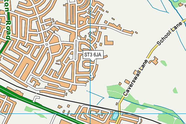 ST3 6JA map - OS VectorMap District (Ordnance Survey)