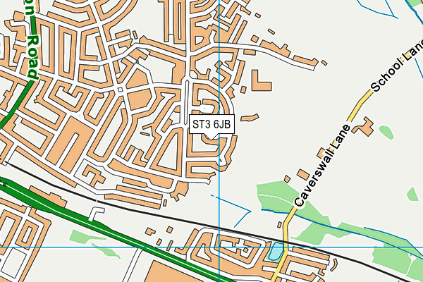 ST3 6JB map - OS VectorMap District (Ordnance Survey)