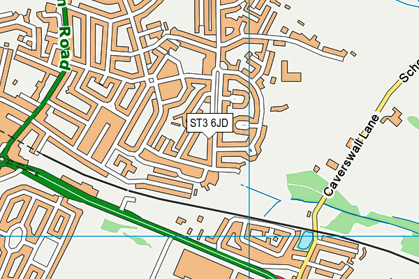 ST3 6JD map - OS VectorMap District (Ordnance Survey)