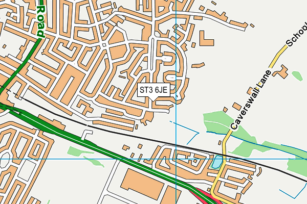 ST3 6JE map - OS VectorMap District (Ordnance Survey)