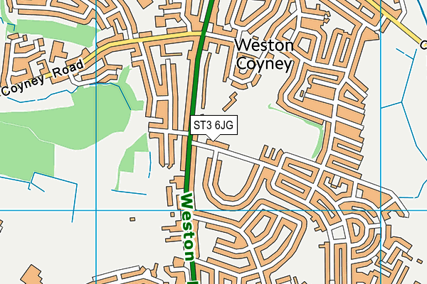 ST3 6JG map - OS VectorMap District (Ordnance Survey)