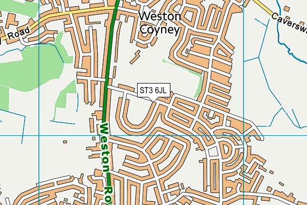 ST3 6JL map - OS VectorMap District (Ordnance Survey)