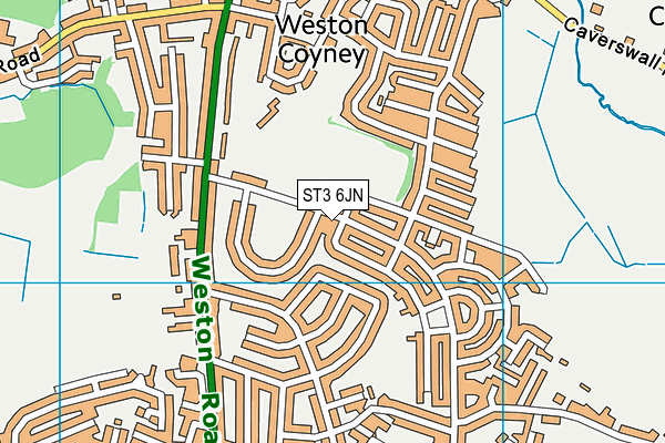 ST3 6JN map - OS VectorMap District (Ordnance Survey)