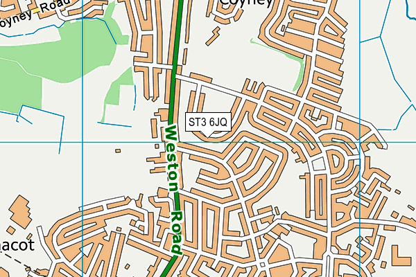 ST3 6JQ map - OS VectorMap District (Ordnance Survey)