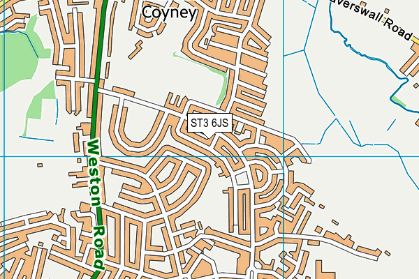 ST3 6JS map - OS VectorMap District (Ordnance Survey)