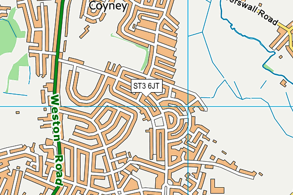 ST3 6JT map - OS VectorMap District (Ordnance Survey)