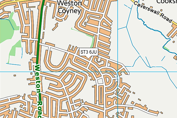 ST3 6JU map - OS VectorMap District (Ordnance Survey)