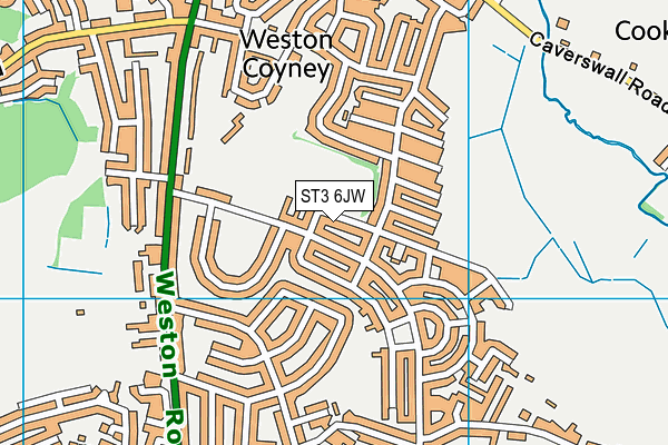 ST3 6JW map - OS VectorMap District (Ordnance Survey)