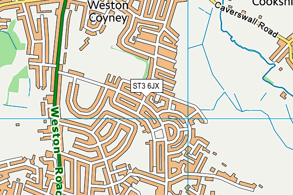 ST3 6JX map - OS VectorMap District (Ordnance Survey)