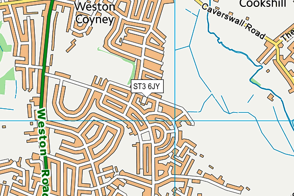 ST3 6JY map - OS VectorMap District (Ordnance Survey)