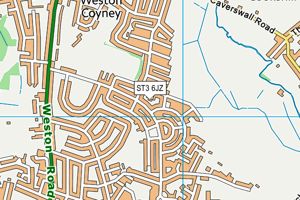 ST3 6JZ map - OS VectorMap District (Ordnance Survey)