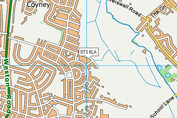 ST3 6LA map - OS VectorMap District (Ordnance Survey)