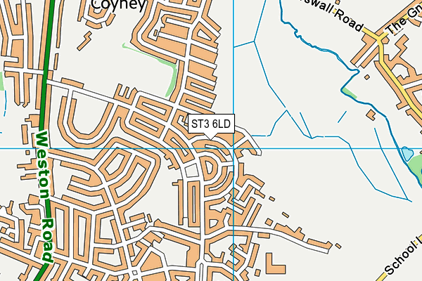 ST3 6LD map - OS VectorMap District (Ordnance Survey)