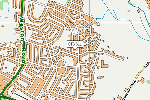 ST3 6LL map - OS VectorMap District (Ordnance Survey)