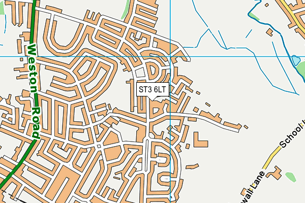 ST3 6LT map - OS VectorMap District (Ordnance Survey)