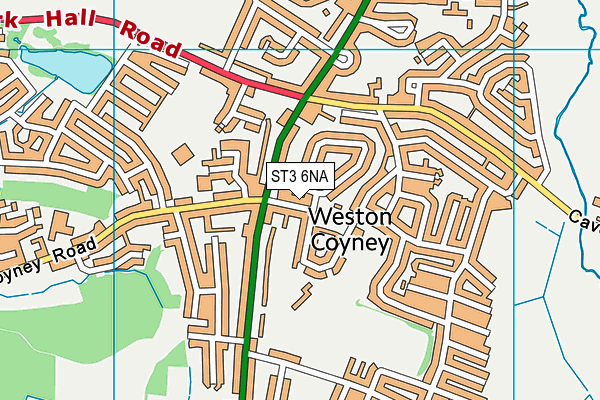 ST3 6NA map - OS VectorMap District (Ordnance Survey)