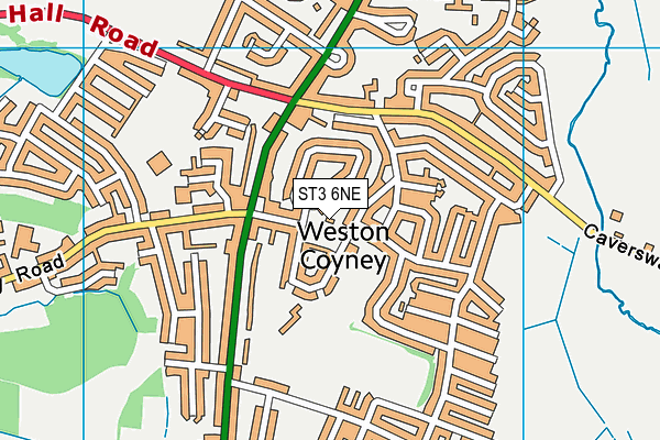 ST3 6NE map - OS VectorMap District (Ordnance Survey)