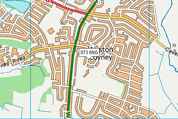 ST3 6NG map - OS VectorMap District (Ordnance Survey)