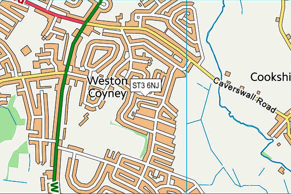 ST3 6NJ map - OS VectorMap District (Ordnance Survey)