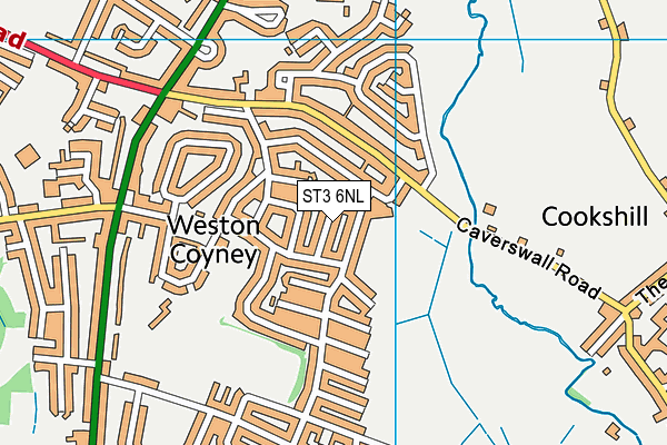 ST3 6NL map - OS VectorMap District (Ordnance Survey)