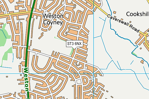 ST3 6NX map - OS VectorMap District (Ordnance Survey)