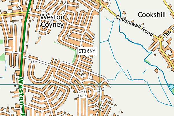 ST3 6NY map - OS VectorMap District (Ordnance Survey)