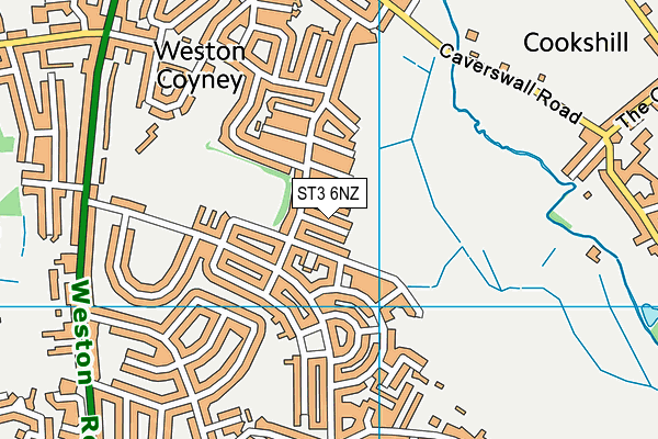 ST3 6NZ map - OS VectorMap District (Ordnance Survey)