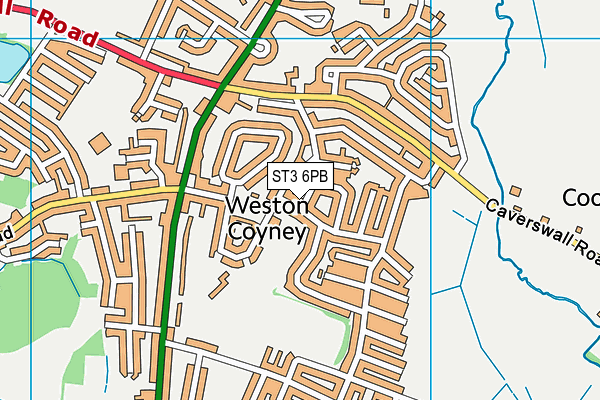 ST3 6PB map - OS VectorMap District (Ordnance Survey)