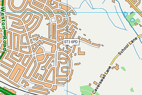 ST3 6PD map - OS VectorMap District (Ordnance Survey)