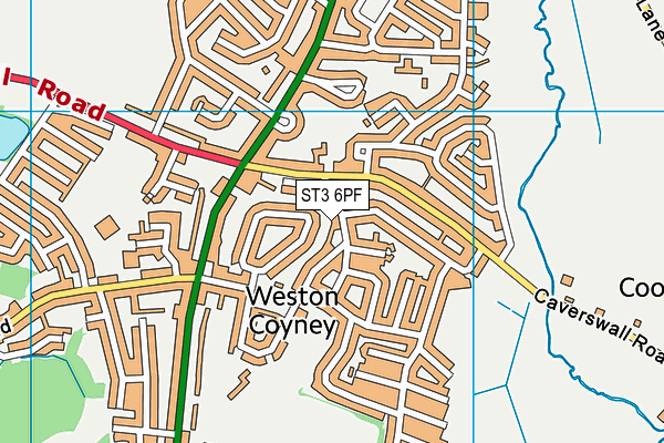 ST3 6PF map - OS VectorMap District (Ordnance Survey)