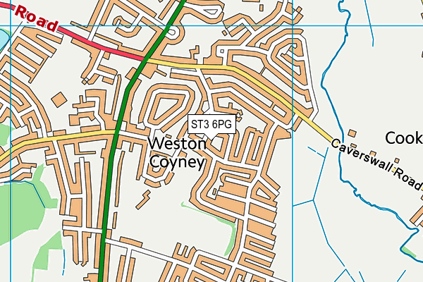 ST3 6PG map - OS VectorMap District (Ordnance Survey)