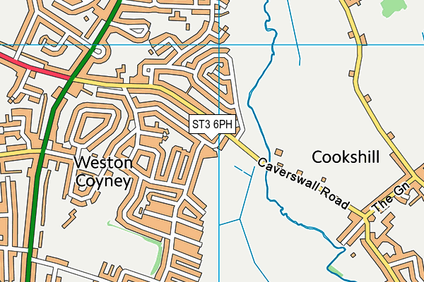 ST3 6PH map - OS VectorMap District (Ordnance Survey)