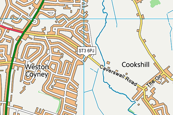 Caverswall Cricket Club map (ST3 6PJ) - OS VectorMap District (Ordnance Survey)