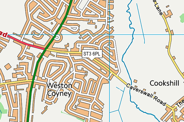 ST3 6PL map - OS VectorMap District (Ordnance Survey)