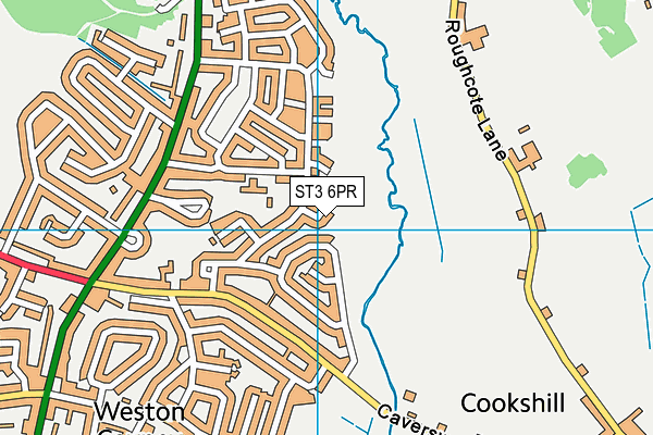 ST3 6PR map - OS VectorMap District (Ordnance Survey)