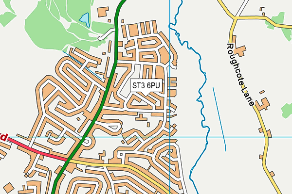 ST3 6PU map - OS VectorMap District (Ordnance Survey)