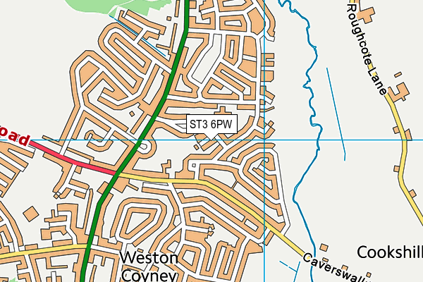 ST3 6PW map - OS VectorMap District (Ordnance Survey)