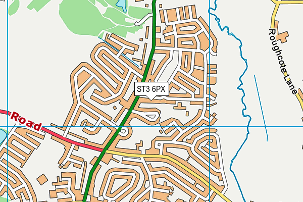 ST3 6PX map - OS VectorMap District (Ordnance Survey)