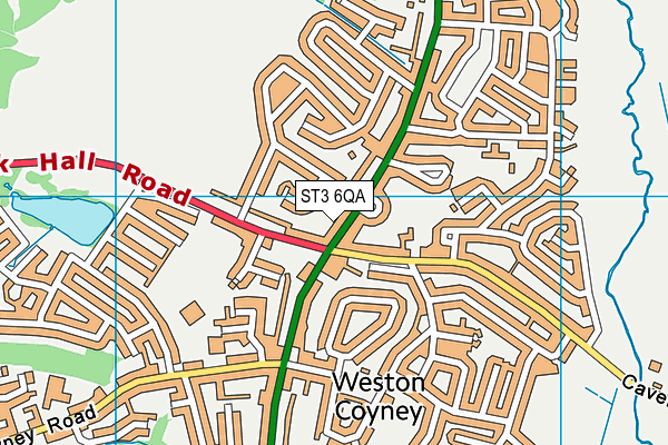 ST3 6QA map - OS VectorMap District (Ordnance Survey)